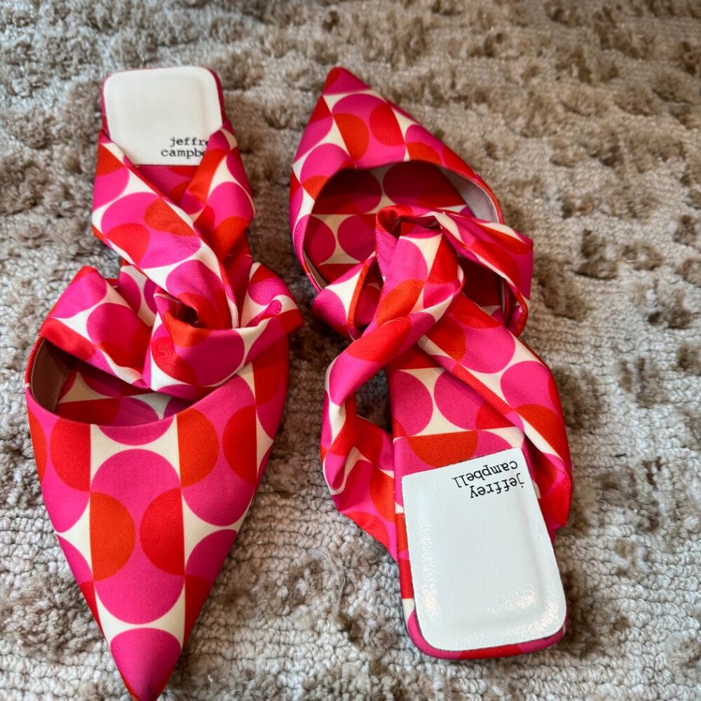 Jeffrey Campbell Pink, Orange and cream flats size 9